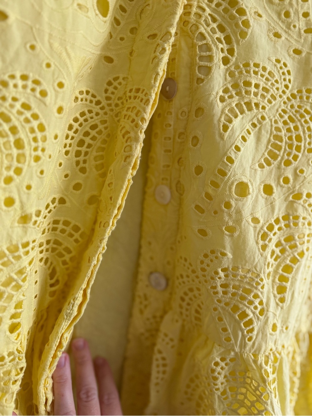 FARM Rio Lemon Eyelet Cotton Top - Picture 4 of 5